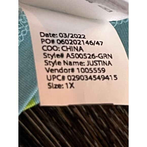 LOGO Lori Goldstein Blue Printed V Neck Tunic Top 1X - Picture 7 of 9